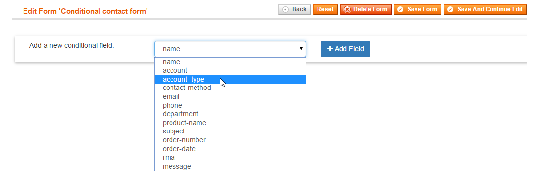 Add conditional form field