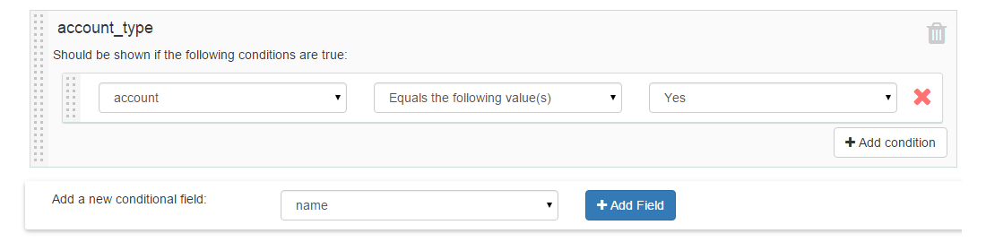 Configure dependent form fields