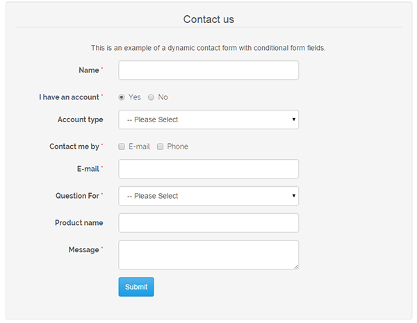 Dynamic contact form Magento