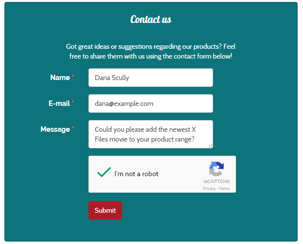 Magento suggestion form - custom contact form magento