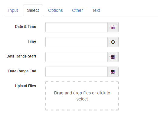 contact form selection fields