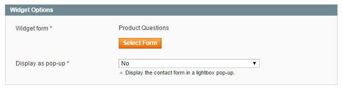 add contact form widget