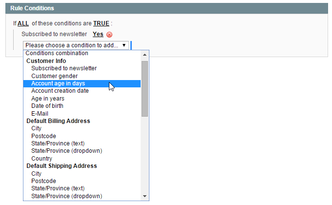 Extend Catalog Rule Conditions