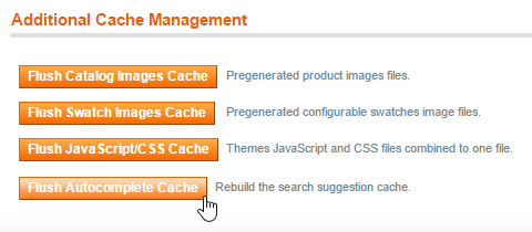 flush magento autocomplete cache