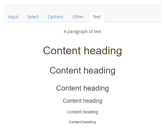 contact form text and headings