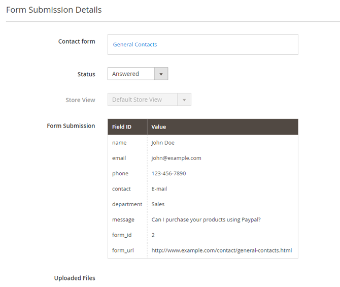 view form submission details