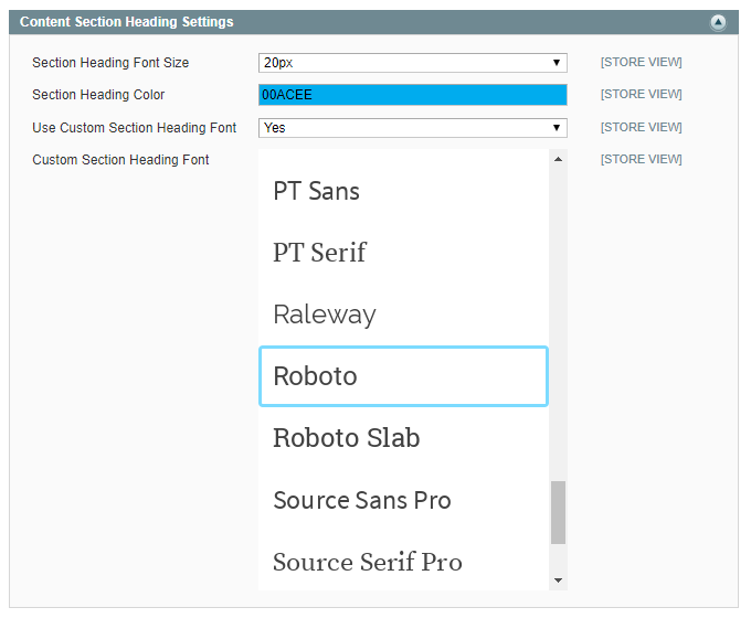 pdf content heading settings