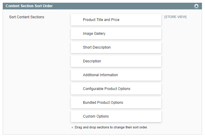 PDF content section sort order