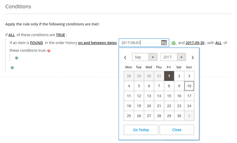 select group switching condition dates