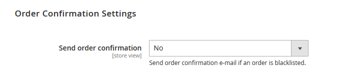 order confirmation settings