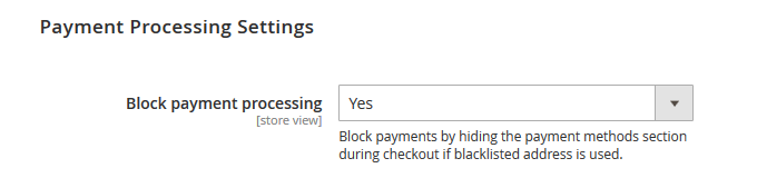 payment processing settings