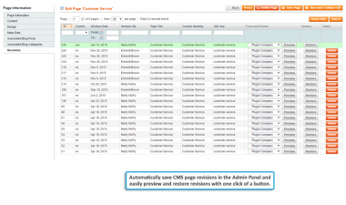CMS page revisions