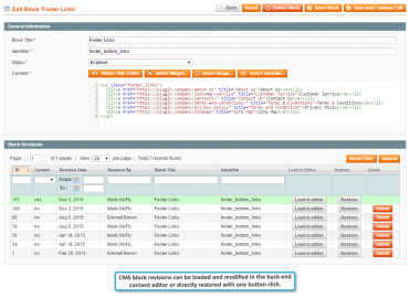 CMS block revisions