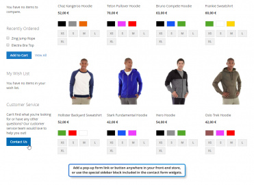 Pop-up form sidebar block
