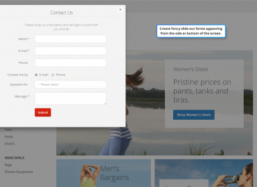 Slide-out contact form