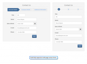 Multi-page contact form