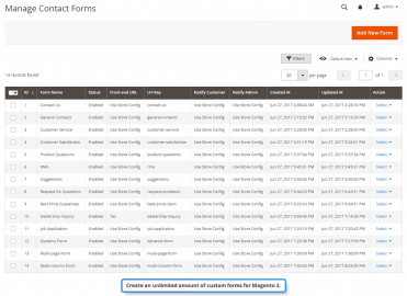Custom contact form overview