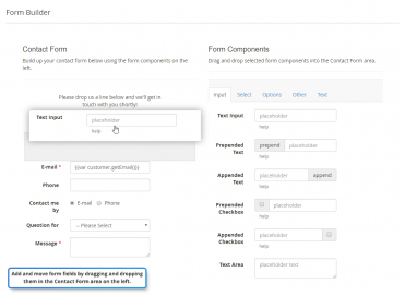 Adding form components