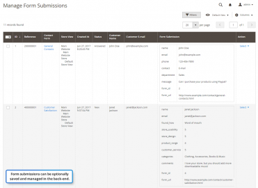 Back-end form submission overview 