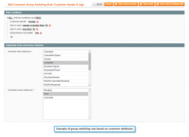 Rule based on customer attributes