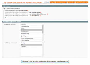Rule based on billing & shipping address