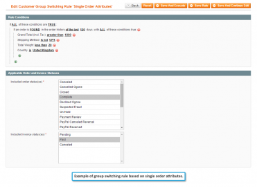 Rule based on single order attributes