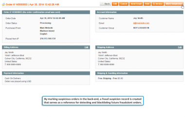 Mark suspicious order