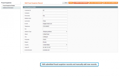 Fraud suspicion example