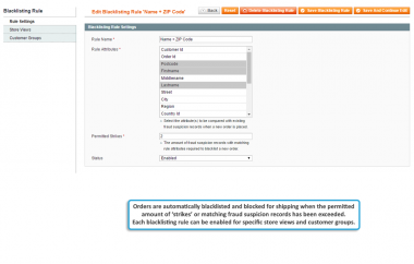 Blacklisting rule example
