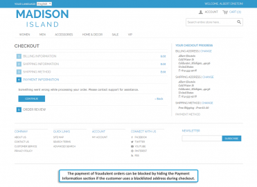 Blocked payment processing