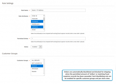Blacklisting rule example
