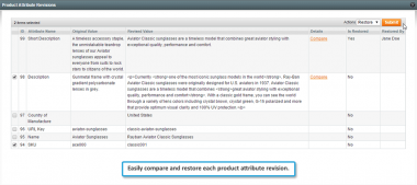 Restore product attribute revisions