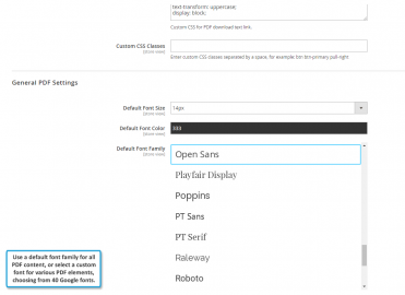 General PDF Settings