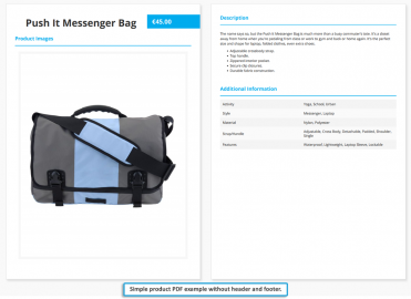 Simple product PDF example