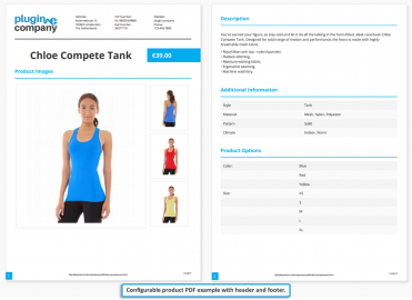 Configurable product PDF example
