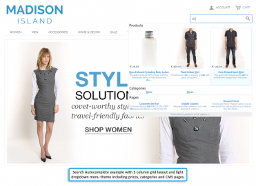 3 Column grid layout with light theme