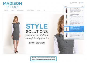 List layout with dark theme