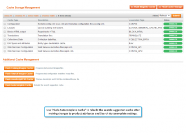 Flush autocomplete cache