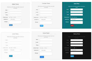 Magento contact form front-end themes