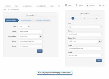Multi-page contact form
