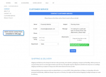 Multi-column contact form