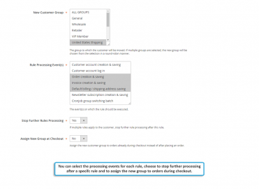 Rule processing options