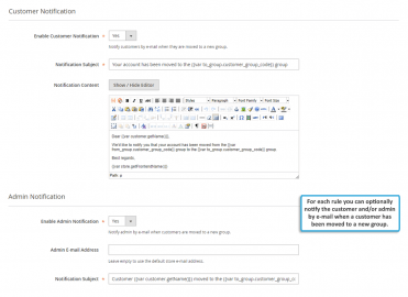 E-mail notifications