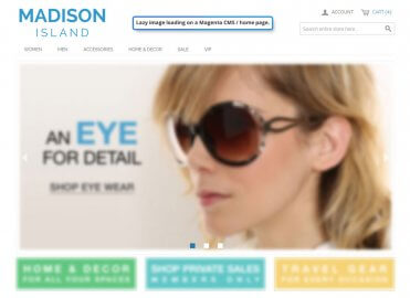 Lazy CMS / home page loading (blurred)