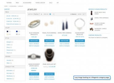 Lazy category page loading (blurred)