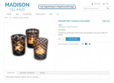 Lazy product page loading (blurred)