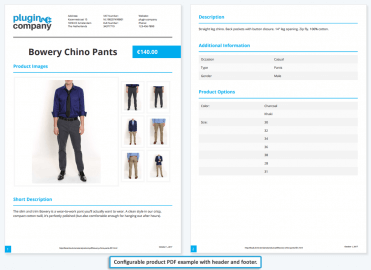 Configurable product PDF example