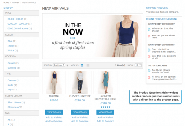 Product questions ticker widget