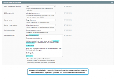 Question e-mail notification settings