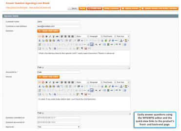 Answer product questions